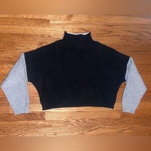 Le Lis Black and Gray Cowl Neck Sweater
